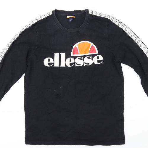 ellesse Boys Black Graphic Long Sleeve T-Shirt 10-11 Years