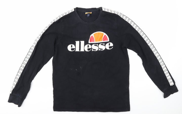 ellesse Boys Black Graphic Long Sleeve T-Shirt 10-11 Years