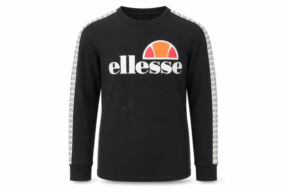 ellesse Boys Black Graphic Long Sleeve T-Shirt 10-11 Years