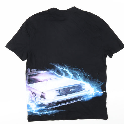 Back to the Future Men's Black Graphic T-Shirt S