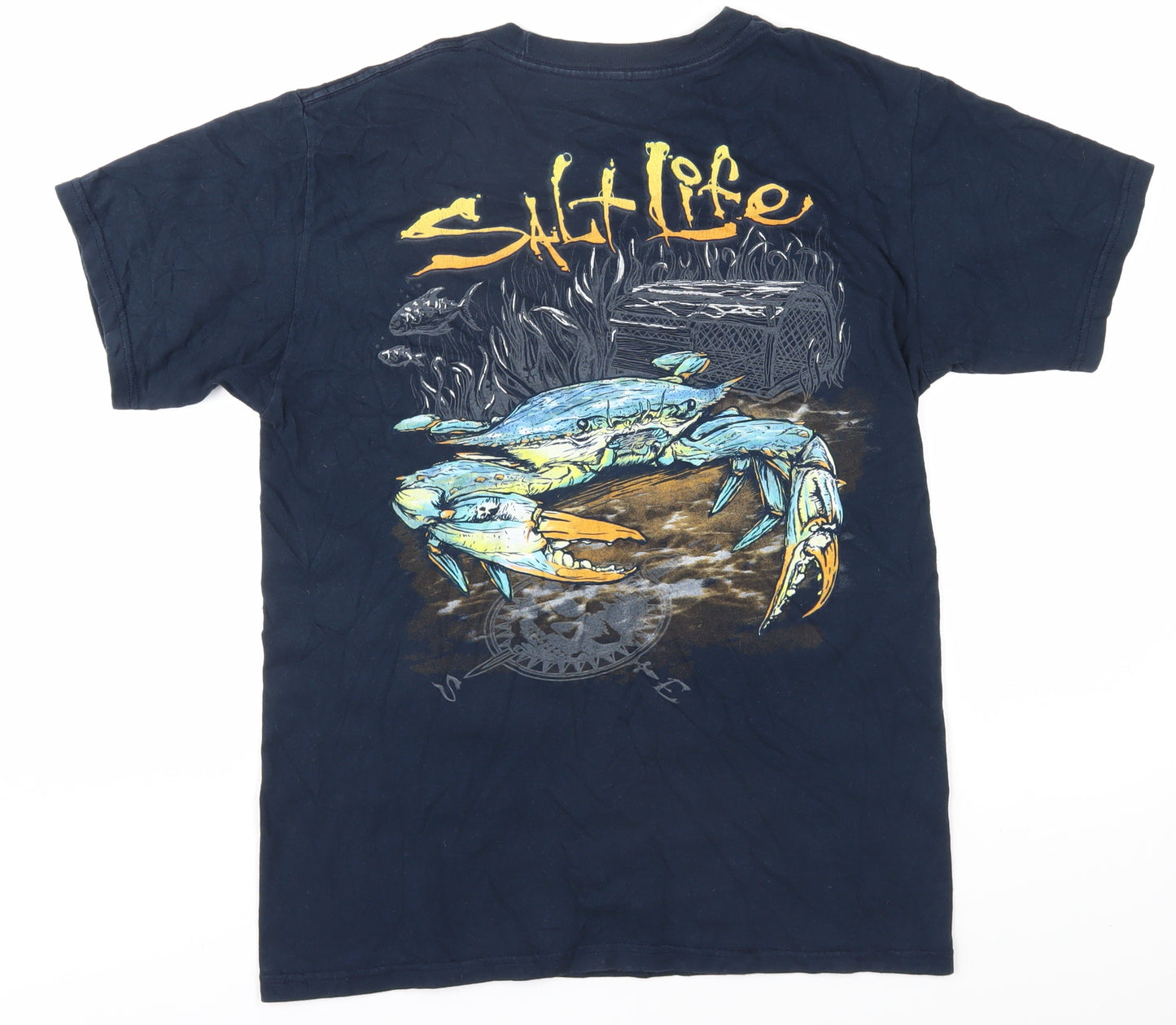 Salt Life Men's Blue Marine Graphic Print T-Shirt M