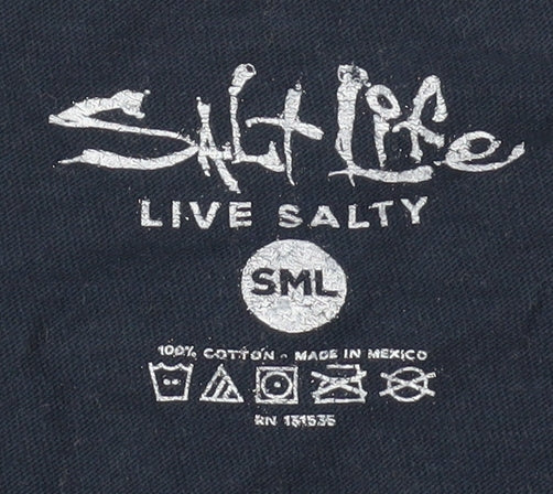 Salt Life Men's Blue Marine Graphic Print T-Shirt M