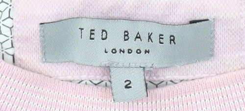 Ted Baker Women's Pink Basic Crew Neck T-Shirt Size 2