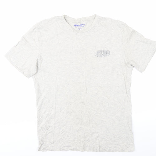 Jack & Jones Men's Ivory L T-Shirt Crew Neck