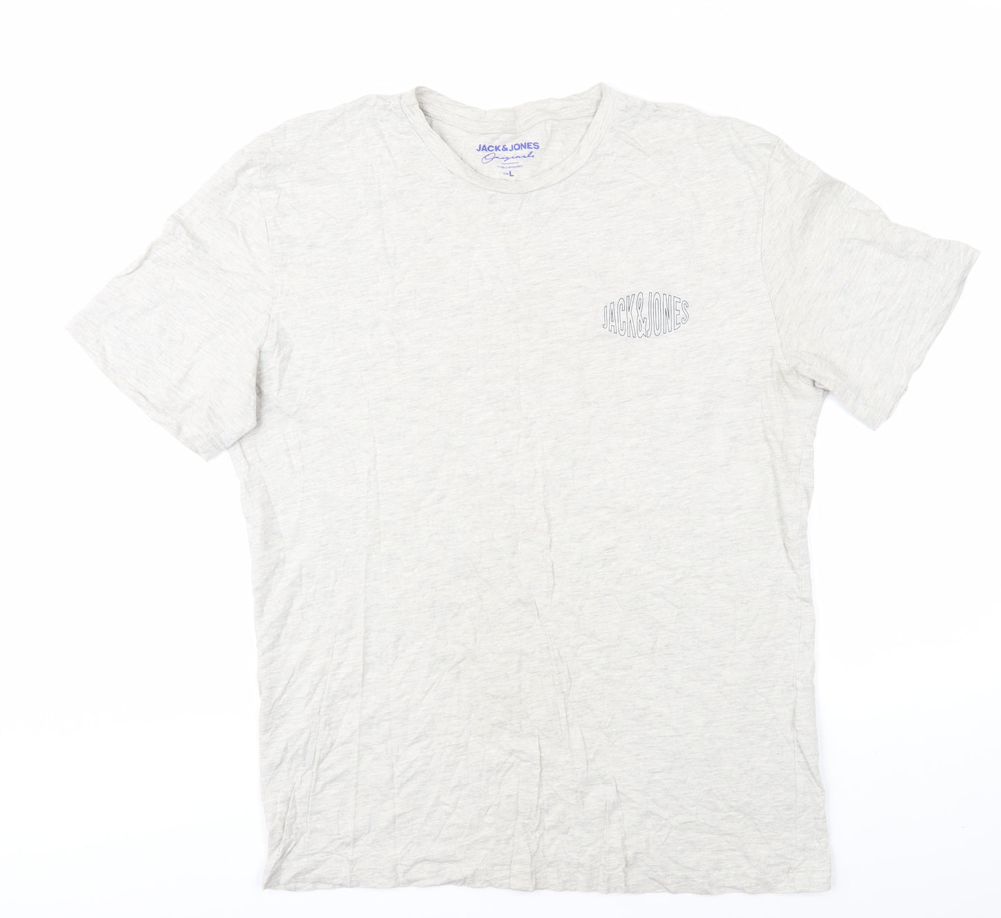 Jack & Jones Men's Ivory L T-Shirt Crew Neck