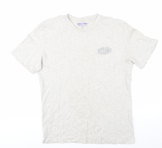 Jack & Jones Men's Ivory L T-Shirt Crew Neck