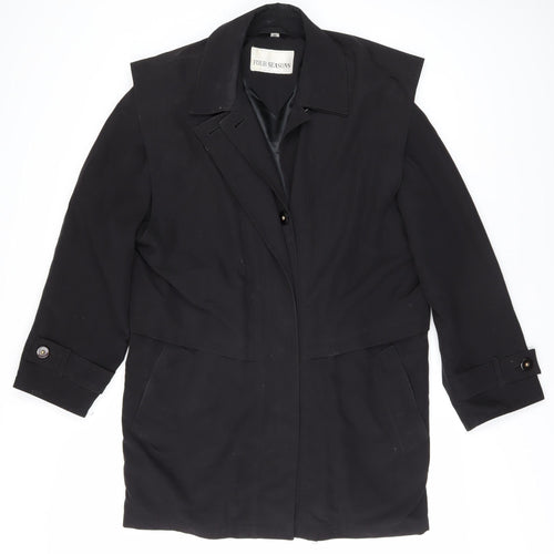 Four Seasons Women's Black Rain Coat M Mid-Length