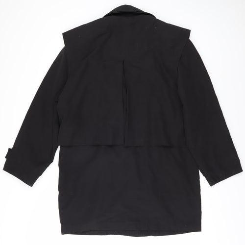 Four Seasons Women's Black Rain Coat M Mid-Length