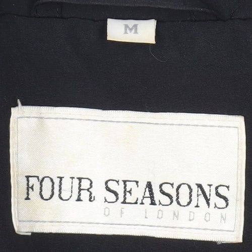 Four Seasons Women's Black Rain Coat M Mid-Length