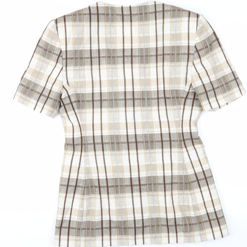 Marks and Spencer Women's Beige Check Blazer Size 10