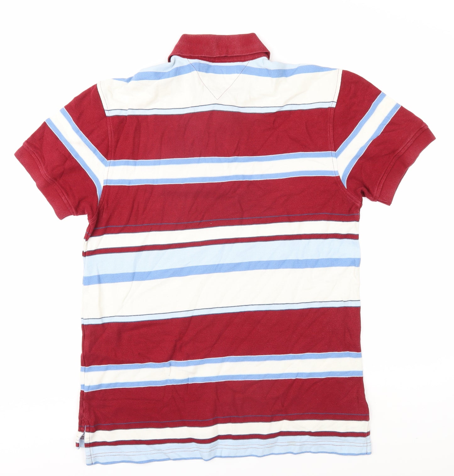 Tommy Hilfiger Men's Red Striped Polo Shirt M