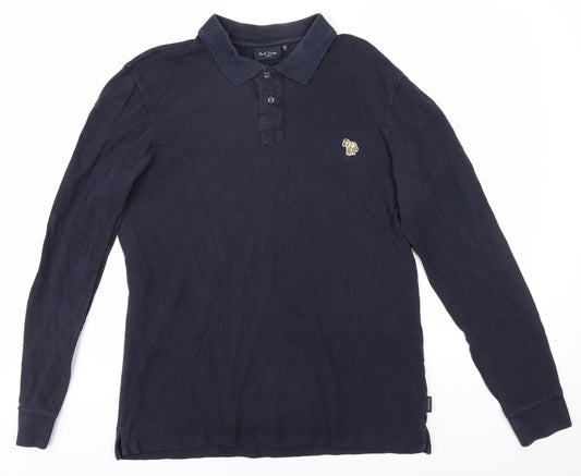 Paul Smith Men's Blue Polo Shirt M Long Sleeve