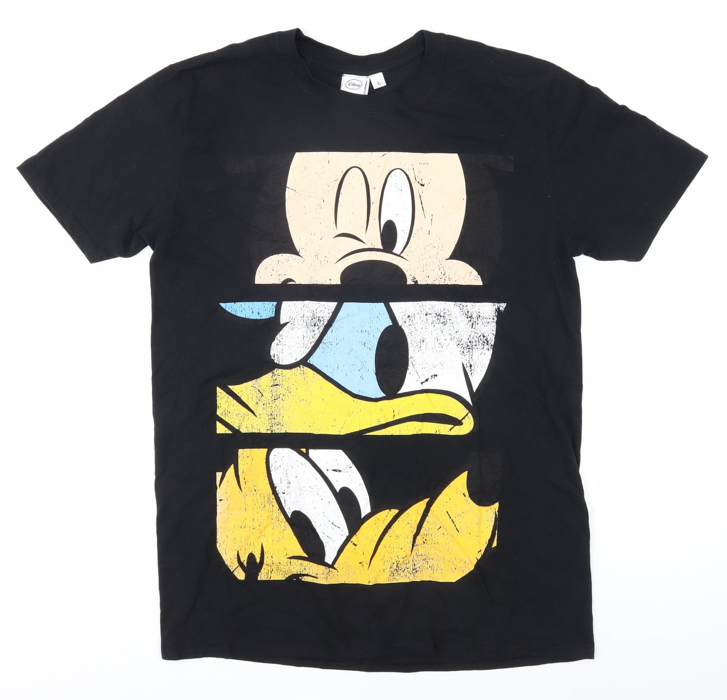 Disney Men's Black Cartoon T-Shirt L