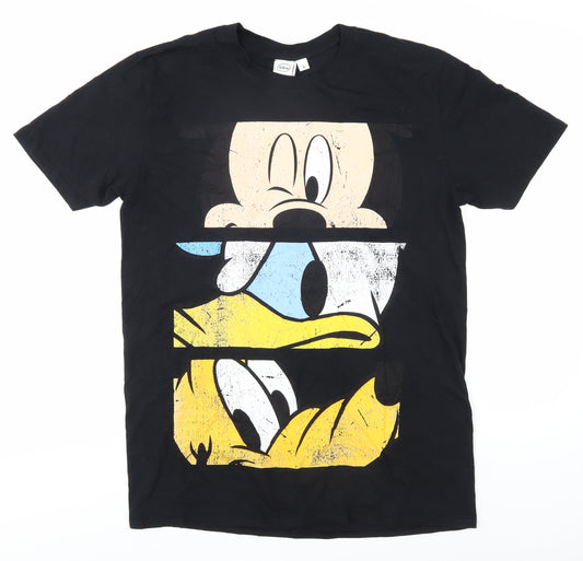 Disney Men's Black Cartoon T-Shirt L