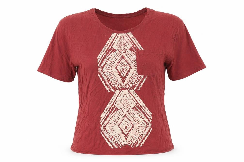 Roxy Women's Red Geometric T-Shirt Size M