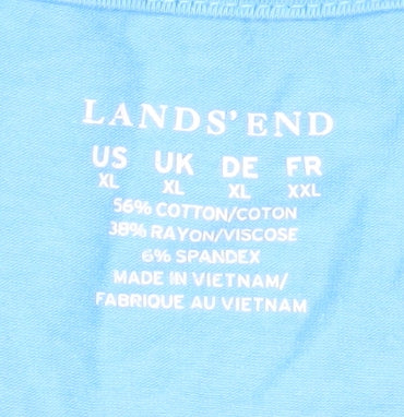 Lands' End Women's Blue XL V-Neck T-Shirt