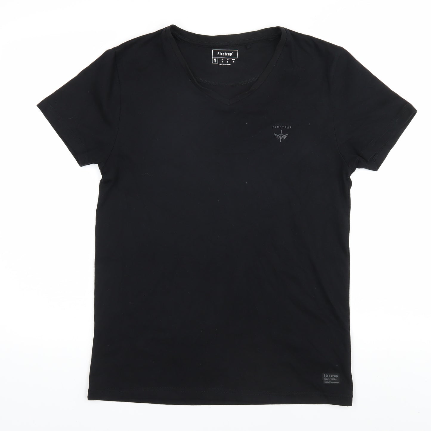 Firetrap Men's Black Slim Fit V-Neck T-Shirt S