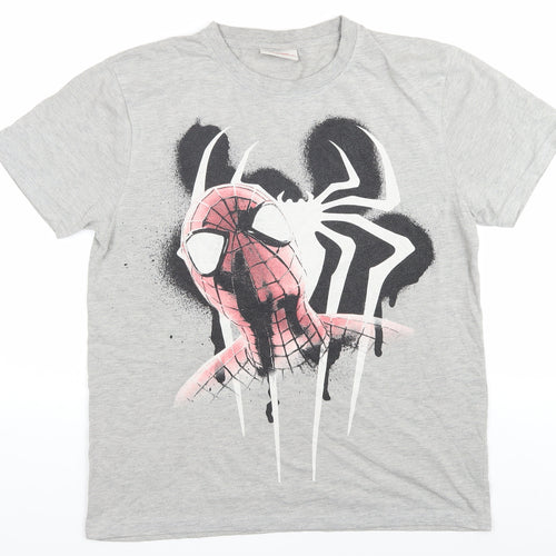 Marvel Men’s Grey Spider-Man T-Shirt, L, Short Sleeve