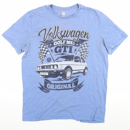 Volkswagen Men's Blue Graphic T-Shirt, Size M, Cars Theme