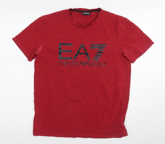 Emporio Armani Red Short Sleeve Men's T-Shirt Size L