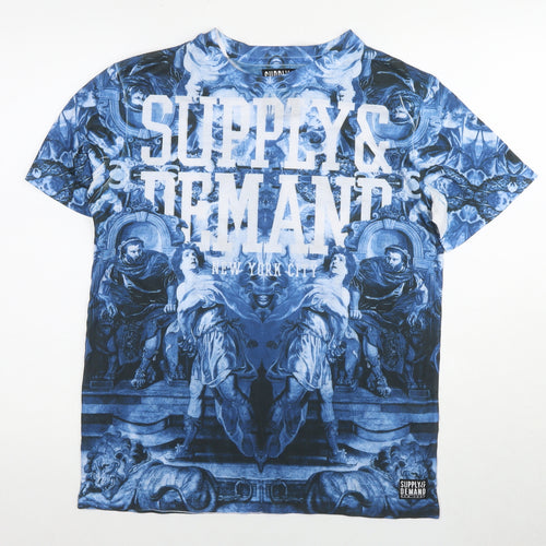 Supply & Demand Men's Blue Graphic Print T-Shirt