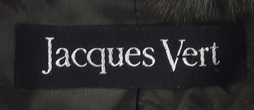 Jacques Vert Women's Green Fur Trim Coat, Size 22