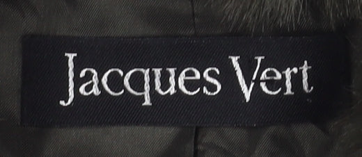 Jacques Vert Women's Green Fur Trim Coat, Size 22