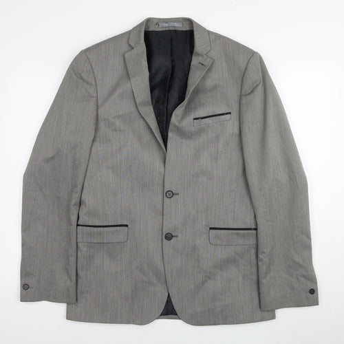 Red Herring Men's Grey Blazer, Long, Size 40L, Business Formal