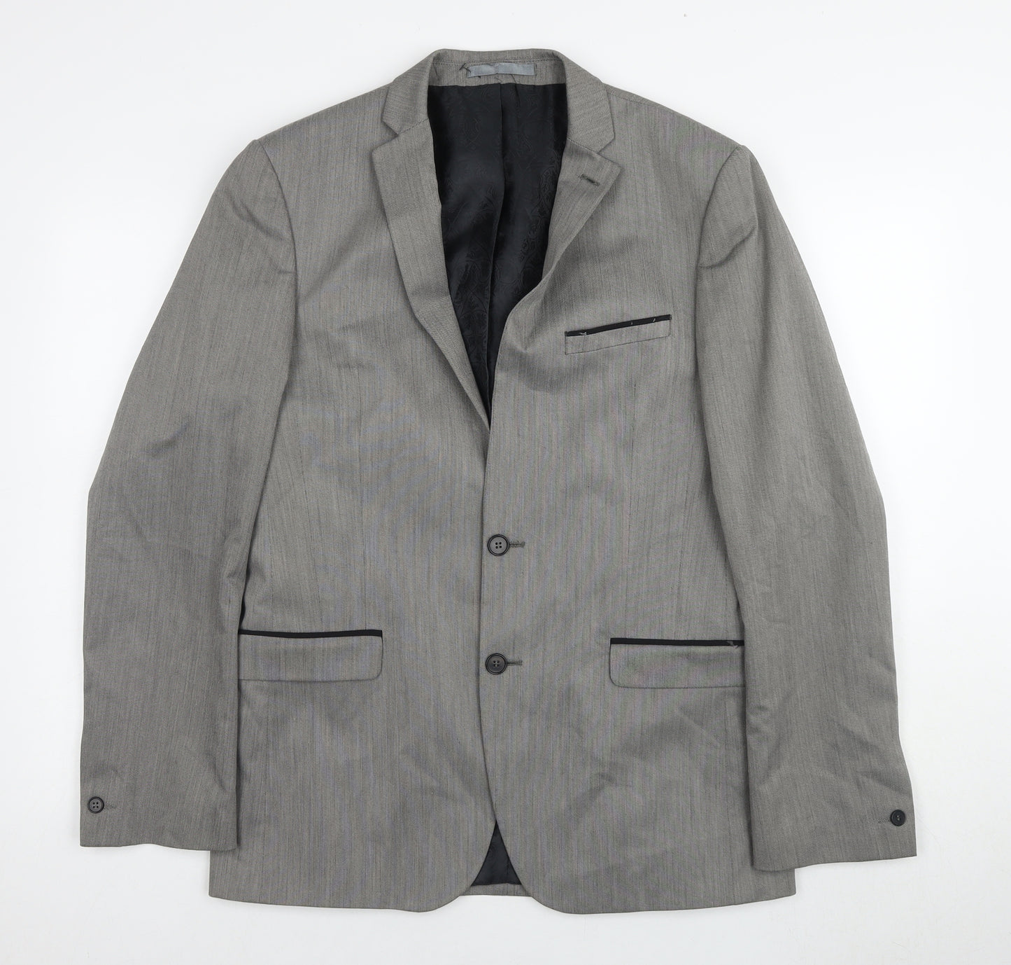 Red Herring Men's Grey Blazer, Long, Size 40L, Business Formal