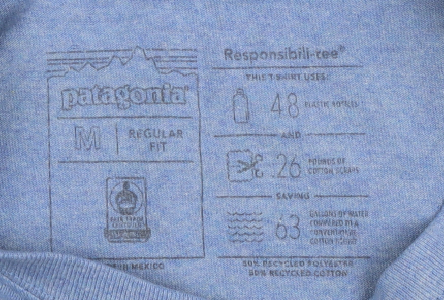 Patagonia Men's Blue Regular Fit T-Shirt, Size M