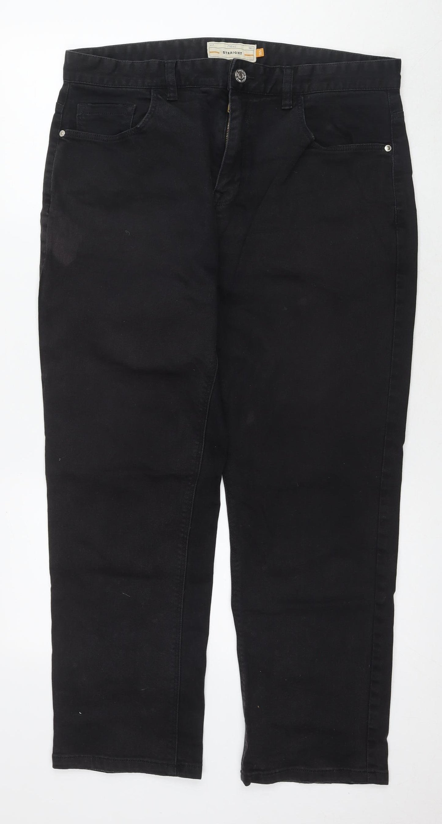 Next Men's Straight Black Jeans 36 Waist Vintage Look