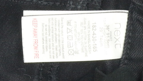 Next Men's Straight Black Jeans 36 Waist Vintage Look
