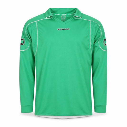 Front view of Stanno Men's Green Long Sleeve Athletic Pullover