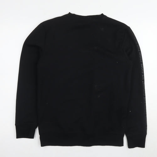H&M Unisex Black Graphic Print Pullover Sweatshirt S