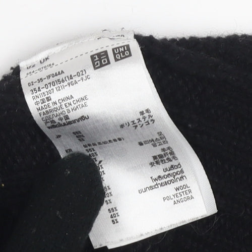 Uniqlo Men's Black Cardigan L Button Knit Wool