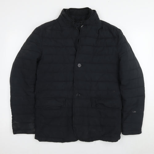 Zara Men's Black M Puffer Jacket, Casual Winter Style