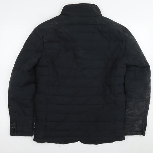 Zara Men's Black M Puffer Jacket, Casual Winter Style