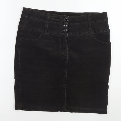 Benetton Women's Black Corduroy Pencil Skirt Size 16