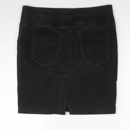 Benetton Women's Black Corduroy Pencil Skirt Size 16