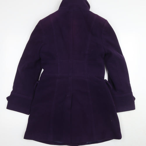 Next Women's Purple Overcoat Size 10 Petite Button