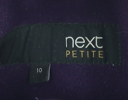 Next Women's Purple Overcoat Size 10 Petite Button