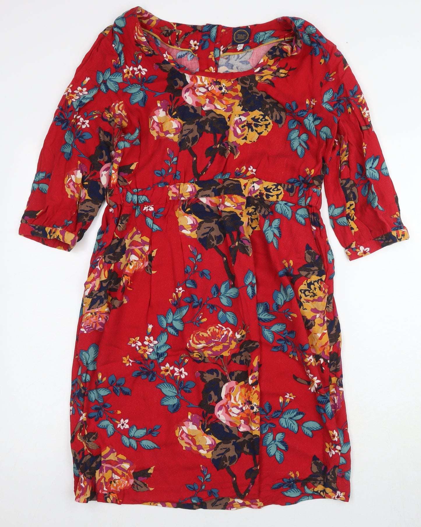 Joules Women's Multicoloured Floral Shift Dress Size 14