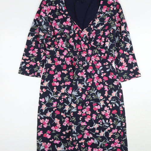 Joules Women's Multicoloured Floral Wrap Dress Size 14