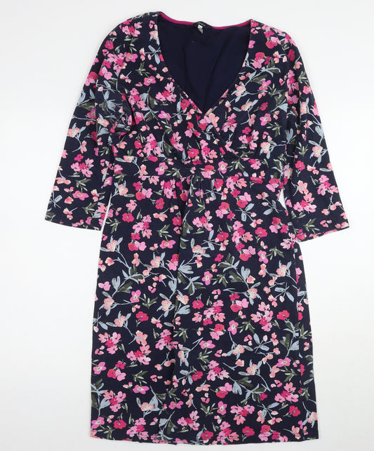 Joules Women's Multicoloured Floral Wrap Dress Size 14