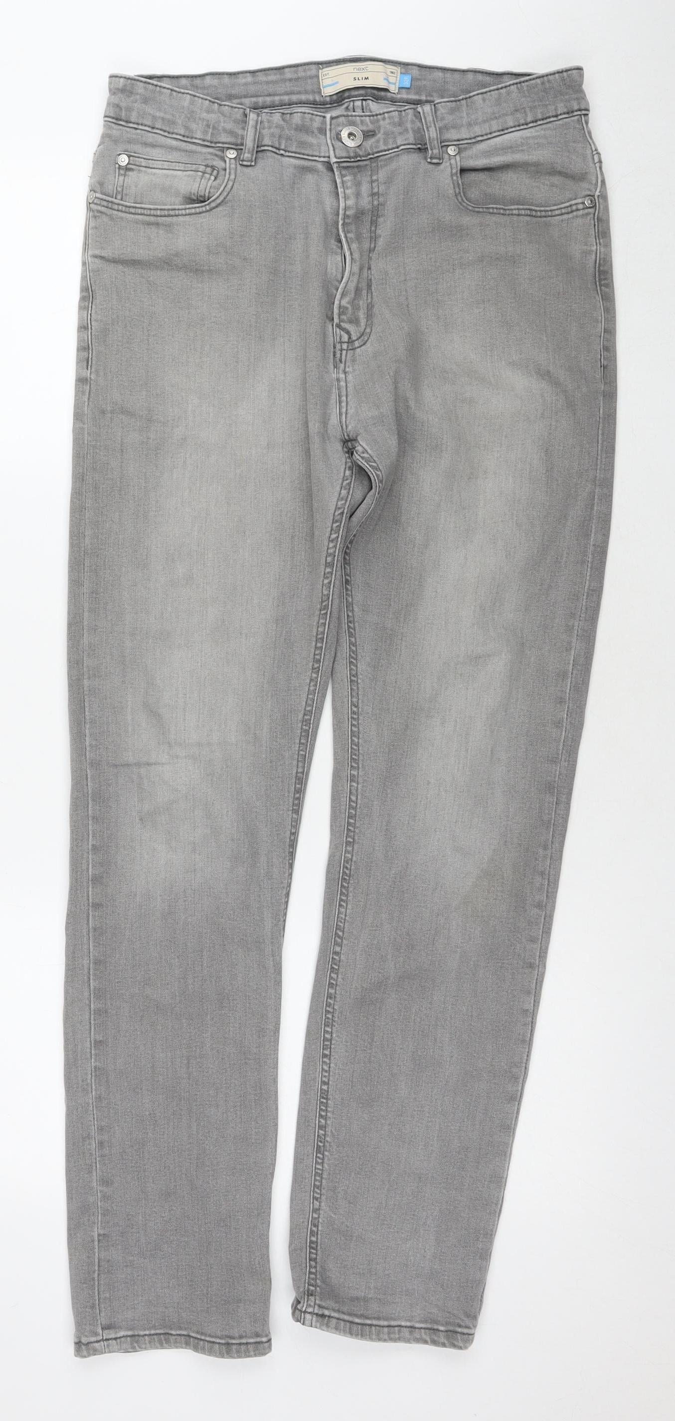 Next Men's Grey Straight Denim Jeans Size 32 Regular