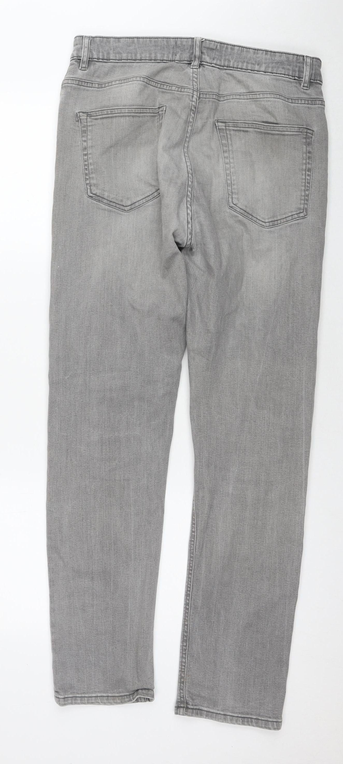Next Men's Grey Straight Denim Jeans Size 32 Regular