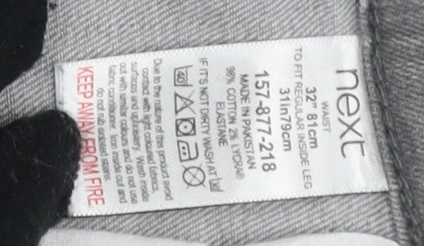 Next Men's Grey Straight Denim Jeans Size 32 Regular