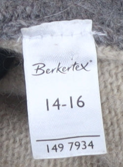 Berkertex Women's Beige Sequin Pullover Jumper Size 14-16