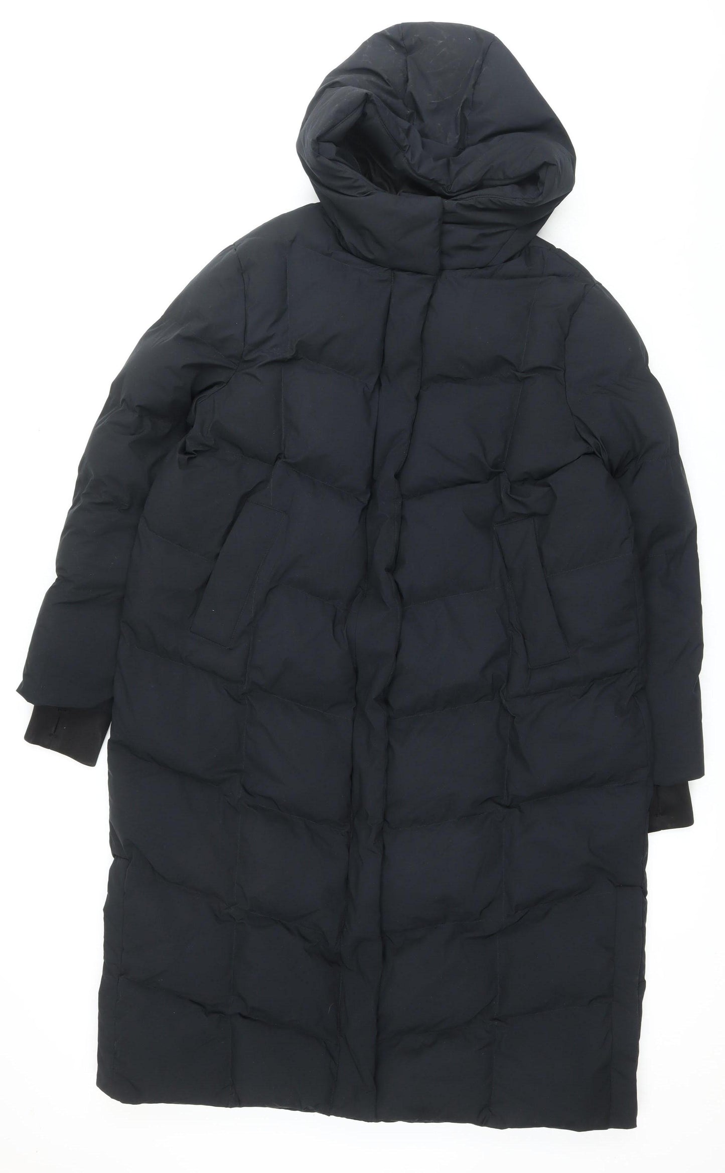 Marks and Spencer Women's Black Hooded Puffer Coat, Size 14
