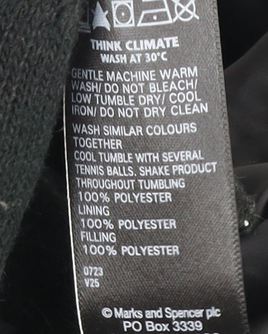 Marks and Spencer Women's Black Hooded Puffer Coat, Size 14